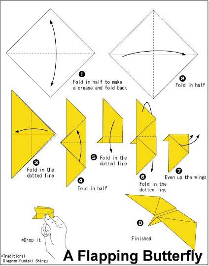 Image result for origami flapping butterfly